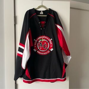 New York Apple Core Black and Red Hockey Jersey